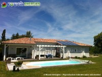 Panneaux photovoltaïques sur maison bois près des Pujols