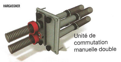 Unité de commutation double manuelle Hargassner pour les silos à granulés à deux extracteurs de granulés