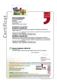 Certificat RGE Qualibois Eau et Air 2023-2024 de Rouch Energies